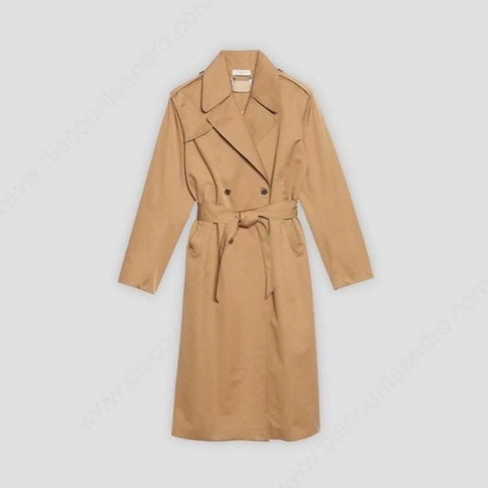 Sandro Gabriela Trench Coat in Classic Tan - Picture 2 of 8